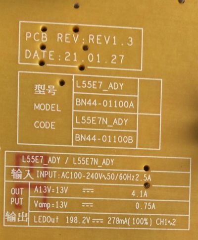 KIT DE TARJETAS PARA TV SAMSUNG / MAIN BN94-16448D / BN41-02844A / BN9416448D / 16448D / BN97-18505A / FUENTE BN44-01100A / L55E7_ADY / PANEL CY-QA055HGCV1H / MODELO QN55Q6DAAFXZA XG08 - Imagen 5